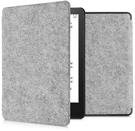 kwmobile Hülle kompatibel mit Amazon Kindle Paperwhite 11. Generation 2021 - Filz Stoff eReader Schutzhülle Cover Case - Filz Hellgrau