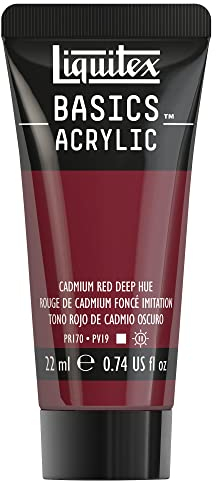 Liquitex 8870449​ Basics Acrylfarbe - Kadmiumrot Dunkel Farbton​, 22ml Tube, lichtecht, wasserfest, zum Malen und Dekorieren von Holz, Metall, Keramik, Kunststoff, Leinwand