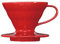 Hario V60 Cafetière en céramique avec goutteur à bec verseur Rouge Taille 01