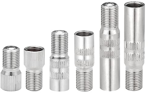 Yizhet Ventilverlängerung Adapter Autoventil, 6 Stück Reifenventil Adapter Ventil Verlängerung, für KFZ, Fahrrad, Scooter (19mm,25mm,39mm)