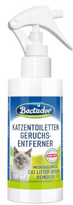 Bactador Enzymreiniger Katzenurin Spray 150ml - Katzentoiletten Geruchsentferner - Mikrobiologischer Geruchsneutralisierer - Katzenurin Geruchsentferner: Porentiefe Reinigung in der Tierumgebung