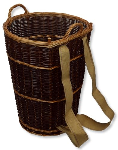 Kiepe 3 Großvarianten WIKLER Tragekorb Huckelkorb Rückentragekorb Weide Weidenkiepe Geflochten Holzkorb (Groß)