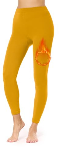 Merry Style Leggins térmicos Mallas Mujer inviernales Pantalón Leggings Polainas Vestir Calientes Ropa Mujer Invierno Outdoor Ropa Elásticas y Suaves MS-ATX-441 (Mostaza, XL/XXL)
