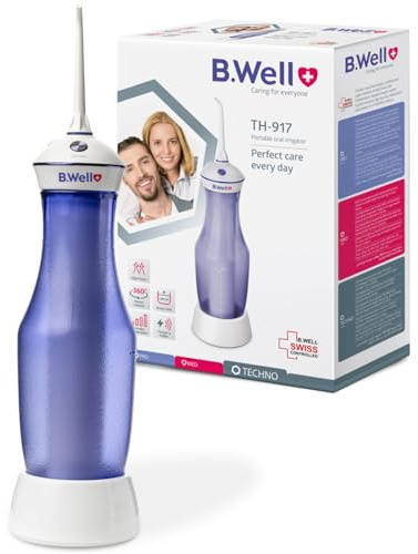 B.Well TH-917 Jet dentaire sans fil - Réservoir 280ml, 4 modes réglables