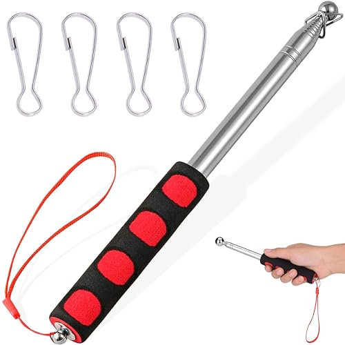 PEVRUAY Astas Bandera Telescópicas, 2m Astas y Piezas pertiga telescopica, Mastil Bandera Exterior Inoxidable Extensible Plegable Asta, Palo telescopico de Bandera para Guía de Viaje Banner
