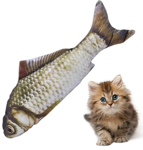 BCHKO Jouet Poisson pour Chat avec Menthe à Chat, 20CM Jouet en Peluche Poisson, Jouet avec Menthe à Chat, Coussin Menthe à Chat, Jouet Interactif pour Chat