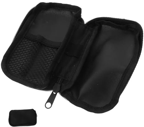 NOLITOY Custodia Per Misuratore Di Glucosio Portatile in Borsa Cerniera Per Diabetici Organizer Tasca Rete e Elastico Resistente Agli Urti Per Uso Quotidiano e Viaggio