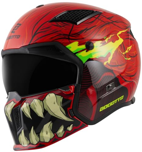 Bogotto Radic Bestia 22.06 Helm, rot/schwarz/gelb, M