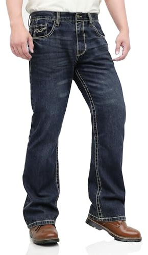 BOCOMAL FR Jeans for Summer Midweight EX-Soft Relaxed Boot Cut Vintage Washed Flame Resistant Work Pants NFPA2112 CAT2