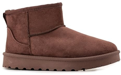 JOMIX Botas Mujer Invierno Forradas con Forro Polar Suela Antideslizante Silenciosa Caña Media Cómoda para Caminar y Trabajo Botines Cálidos para Frío y Nieve idea Regalo Navidad WSB255311 Marrón 41