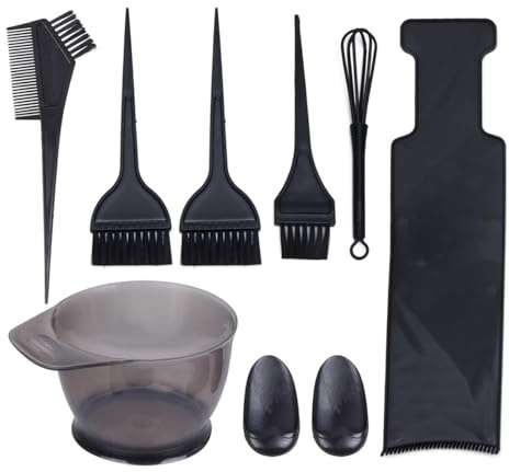 WOFASHPURET 8pcs Professional Hair Coloring Kit with Dye Comb Mixing Bowl Highlighting Board Large and Small Brushes for Salon and DIY Hair Dyeing Tools for Barbers and Hairdressers