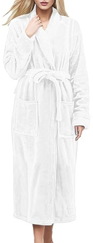 Générique Peignoir De Bain Femme Homme Coton ÉPonge Sauna Longues Col V Bain Poches Haute AbsorcióN Serviette Peignoir Doux Kimono Doux Et Moelleux Toutes Les Saisons Cadeau De NoëL