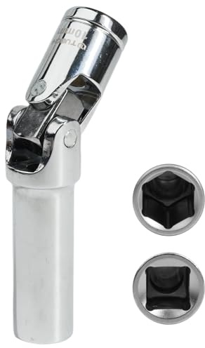 RowGlow Socket glödstift 10 mm 3/8 tum mutter 10 mm hexagon 3/8 tum hylsnyckel leduttag glödstift för bil kromvanadin-stål (10 mm)