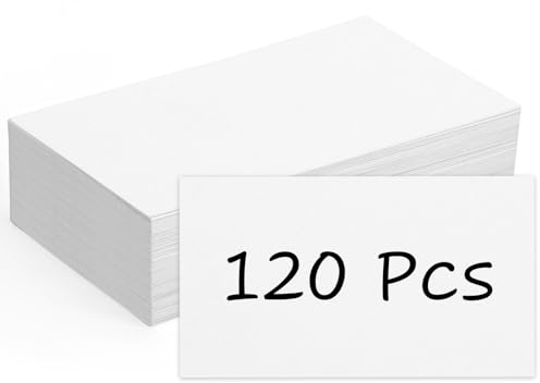 120 Pcs Blank Business Cards, 2x3.5in Small Index Cards, 350GSM Thick White Blank Note Cards Flash Cards Blank for Business Learning Study DIY Memory Note Gift Tags