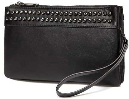 VASCHY Bolso Bandolera Mujer, Bolso Mano Pequeño Bolso de Hombro Cruzado Bolso de Fiesta Clutch con Asa para Señoras, Cartera Larga de Mano con Monedero para Boda Fiesta, Negro-2