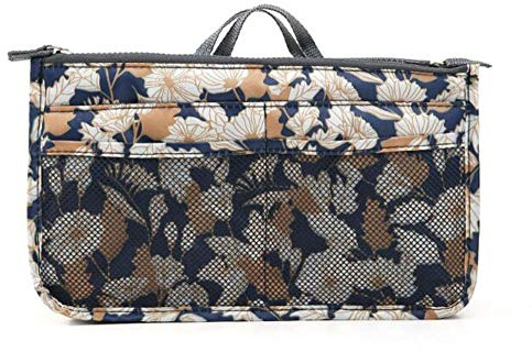 NOVAGO Organiseur Pochette Sac de Rangement intérieur pour Sac à Main ou Sac de Voyage (Divers Coloris Disponibles (Fleurs 1)