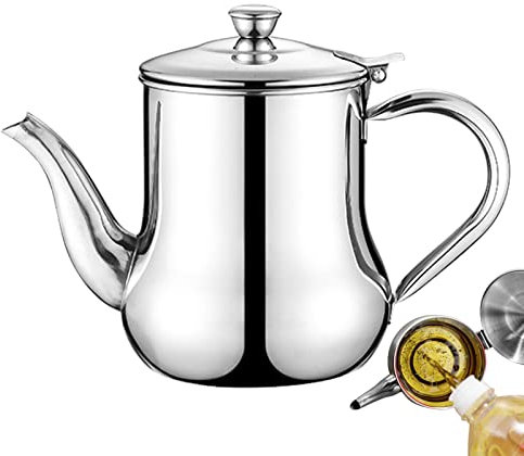 Youding Oliatore in acciaio inox | Distributore di olio con filtro rimovibile, bollitore per teiera, separatore di olio, barattolo di stoccaggio del grasso per la cucina di casa