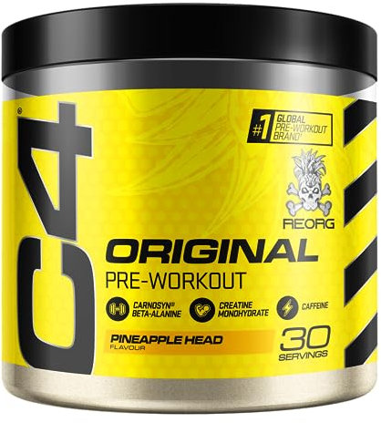 C4 Original Beta Alanine Sports Nutrition Bulk Pre Workout Powder for Men & Women | Best Pre-Workout Energy Drink Supplements | Creatine Monohydrate | Pineapple | 30 Servings