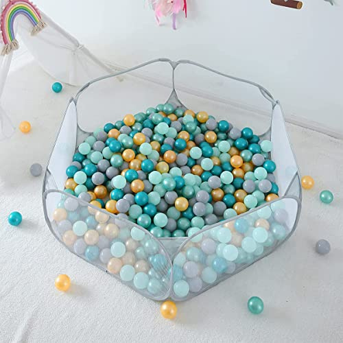 Kids Foam Ball Pit, 115 x 100cm Foldable Large Pop Up Toddler Ball Pits Tent for Children Toddlers Boys Girls, Indoor & Outdoor Balls Pit Pool Play Tent, Balls Not Included