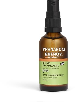 Pranarôm - Aromaboost Energy Bio - Brume Dynamisante Énergie - Ambiance Tonifiante Anti-Fatigue - Huile Essentielle Bio de Pin Sylvestre - 50 ml