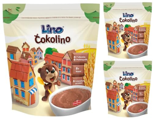 Lino Cokolino - Bolsa para papilla de bebé (cereales, 500 gramos, 3 unidades)