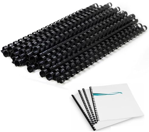 Peigne De Reliure,Peigne De Reliure En Plastique,Paquet De 100 Pince Reliure,Capacité De Reliure,Reliure Spirale Métal,Spirales De Reliure,Peigne De Reliure à Spirale,Noir,Reliure Spirale En Pvc Noir