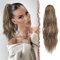 FESHFEN Coleta Postiza Larga con Pinza, Ondulada Cola de Caballo Extensión 50 cm Clip de Garra en Extensión Ondulado Extensiones de Cabello Sintética para Mujeres, Castaño Mezclado Rubio Miel