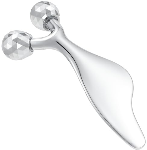 Metal Face Roller for Face and Neck,Facial Massage Tool for Women | 2-in-1 Facial Roller and Gua Sha Glides Across Face, Neck, and Eyes, Ideal for Women's Daily Beauty Routine