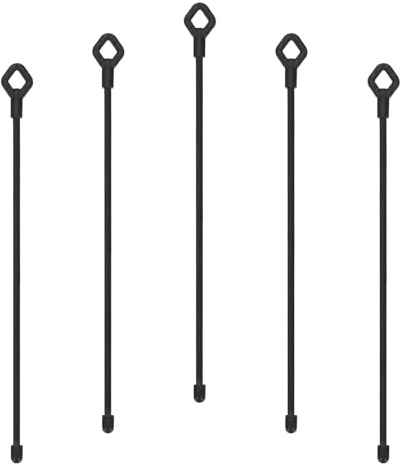 PATIKIL Rubber Twist Ties, 10 Inch Silicone Reusable Twist Ties Heavy Duty Bendable for Bundling Holding, 5 Pcs, Black