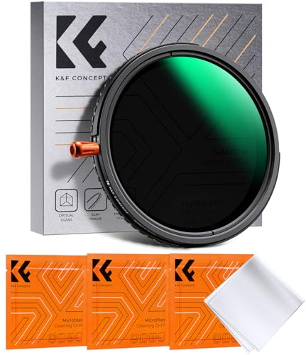 K&F CONCEPT Nano-Klear 82mm Filtro Variable ND2-32 & Black-Mist 1/4 & CPL,ND2-32 Densidad Neutra & Polarizador & Black Difusión 1/4 Filtro con 3pcs Paño de Limpieza