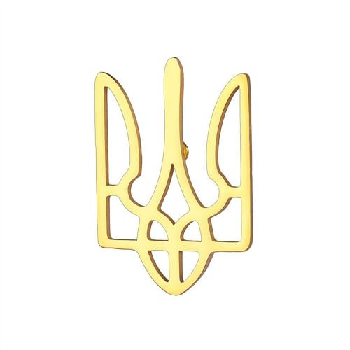 Wmool Ukraine Golden Trident Ukraine Pride Pin I Stand avec revers Ukraine, taille unique, Métal
