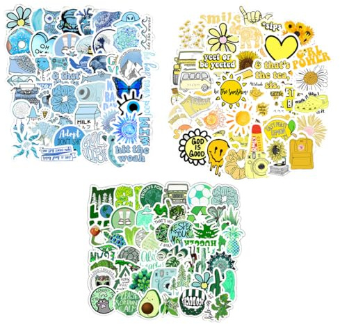 150 Stickers Aesthetic Colores, Pegatinas de Vinilo, Pegatinas Vinilo Impermeable, para Coche, Moto, Portátil, Niños, Adolescentes
