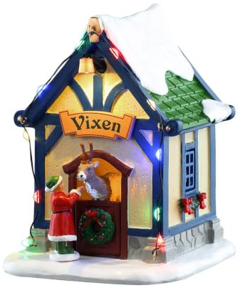 LEMAX La tana della Renna Vixen con luci led Vixen's Den in resina H12.6x9x9.6 cm