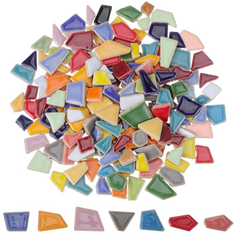 UTHCLO Pietre di Mosaico Smaltate Piccole 200 G Piastrelle Fai da Te Irregolari Finitura Lucida Accessori Creativi per Decorazioni Casa e Artigianato Manuale