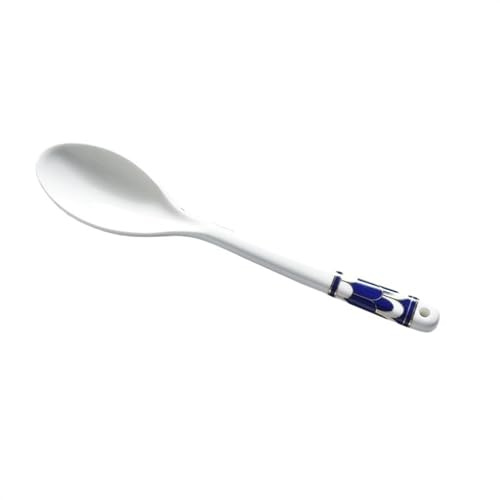 Soppslev Vit kaffesked Keramiskt handtag Tesked Sockersked Glass Ökensked Omrörningssoppa Bestick(Blue,Stor)