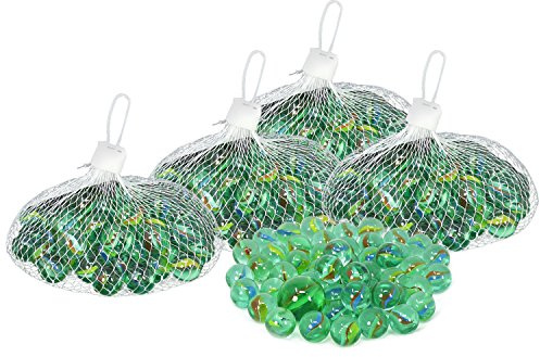 com-four® 255 biglie vetro, pietre decorative bricolage, riempimento, sfere per vasi acquari DIY, decorazione tavolo interno esterno (255 pezzi - marmi)