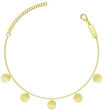 BAFFOS® Armband für Frauen - Plättchen Kette aus widerstandsfähigem Edelstahl in Farbe Gold - Damen Schmuck Armkette + Armreif Geschenk für Freundin oder Hochzeitstag