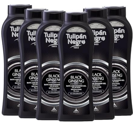 PACK 6 UDS. GEL DE BAÑO BLACK GINSENG 650ML, TULIPÁN NEGRO.
