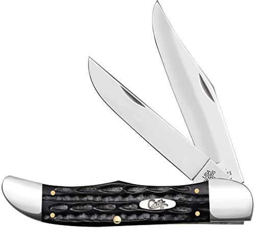 Case XX WR POCKET KNIFE JIGGED BUFFALO HORN FOLDING HUNTER W/SHEATH, ITEM 65030, LENGTH CLOSED 5 1/4 INCH (BH265 SS)