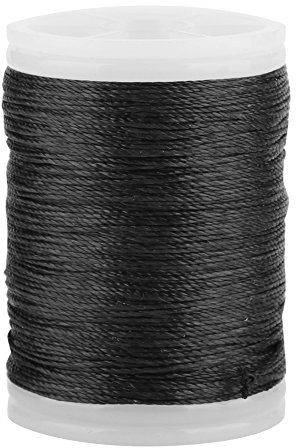 KIMISS Corde d'arc Bcy Fil de Service 400D Fibre de Nylon 120M Fil de Service en Nylon Durable pour Fournitures de Tir à l'arc Bowstring (Noir Blanc) (Noir)