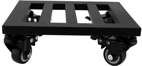 PUCSIQ Soporte para plantas con ruedas, 23 x 23 cm, soporte para dolly interior, cuadrado, resistente, de metal, para interior y exterior