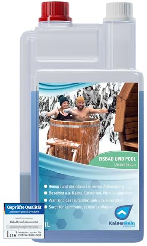 KaiserRein Eisbad und Pool Desinfektionsmittel 1L ohne Chlor - Zuverlässige Wasserpflege und Reinigung für Eisbäder I Auch zur Reinigung aufblasbarer Eisbecken