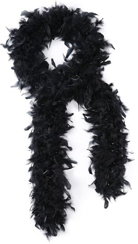 SOGUGOM 50G Turkey Feather Boa, 2 Yards Boa for 1920s Accessories | Fluffy and Soft Feather Boa for Homecoming Mums, Harlem Nights, Great Gatsby Accessories, Showgirl Accessories
