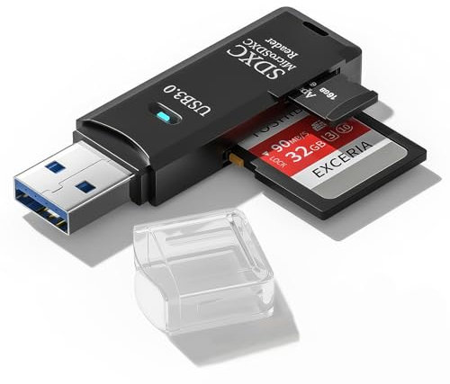 USB 3.0 Card Reader, SD Card Reader External Memory Card Adapter High-speed SD Card Reader 2-in-1 Supports SD/TF/SDHC/SDXC/MMC, Compatible with Windows,OS