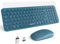 XTREMTEC kabellose Tastatur und Maus,Retro runde Schreibmaschine Tastatur,Slim Funktastatur leise Set,USB 2.4GHz Verbindung,kompakte Tastatur für Laptop,iMac,Windows,PC(Indigoblau)-Deutsche Tastatur