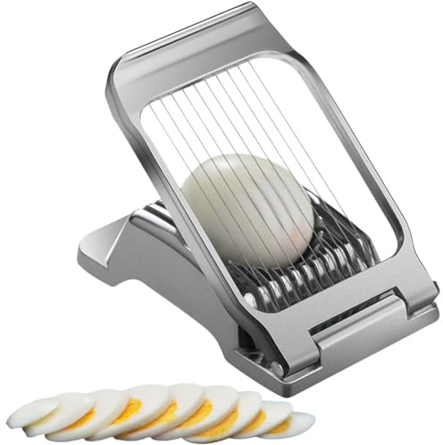 Cortador de Huevos Cocidos en Acero Inoxidable, Lavable en Lavavajillas, Corta Huevos Cocidos Cortador Huevos Acero Inoxidable