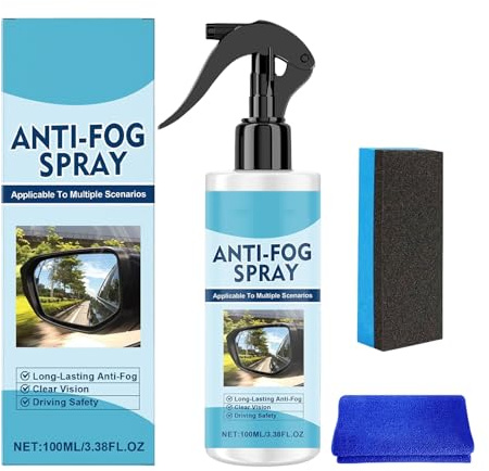 Spray Antiappannamento Per Parabrezza Auto, Include Asciugamano E Spugna, 100 Ml, Detergente Per Parabrezza, Agente Decalcificante Per Auto, Impermeabile, Per Occhiali, Specchio, Bagno, Interno, Campe