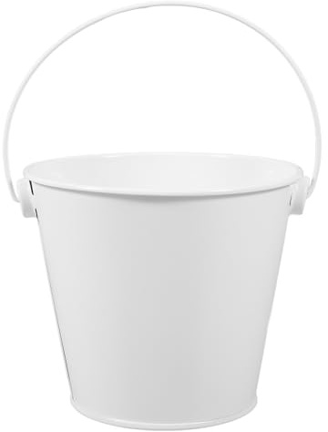 VINTORKY Petit Seau Métal Blanc pour Récupération de Graisse et Usage Fête Poignée, Adapté aux Poêles et Barbecues