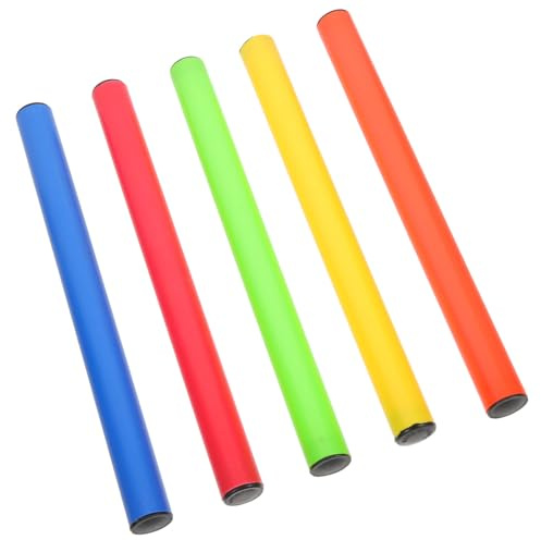 Didiseaon 5 Pezzi Bastoni da Staffetta in Plastica Antiscivolo, Bastoncini Relay per Gare di Atletica Leggera Scuola, Accessori Sportivi Leggeri e Resistenti per Competizioni su Pista