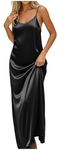 Vestido Largo de Verano Sexy de satén sin Espalda con Cordones y sin Mangas para Mujer, Ideal para Vacaciones en la Playa. Vestidos Invierno Cortos